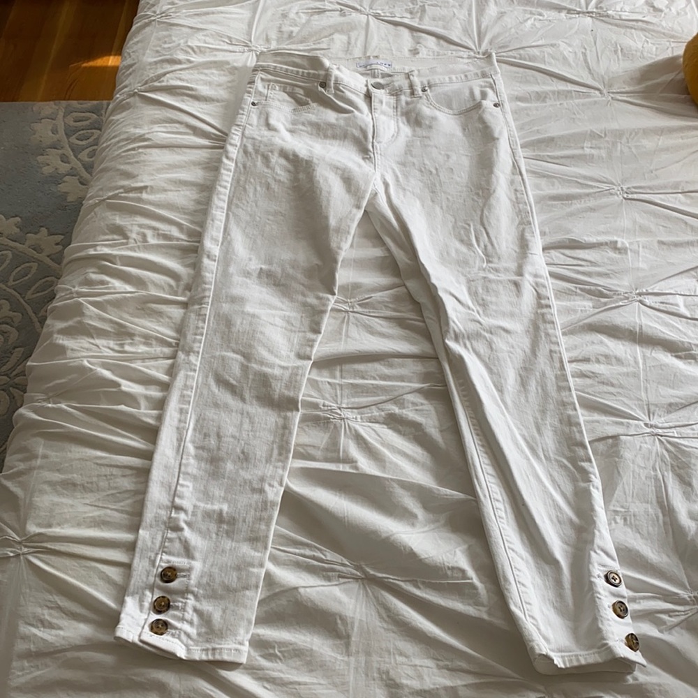 LOFT white pants with button